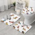 thumbnail image 1 of Dachshund Footprint Bone Bathroom Rugs Sets 3 Piece,Toilet Cover Set,Absorbent Non Slip Bathroom Mats Sets with U-Shaped Contour Rug Toilet Rug Set, 1 of 5