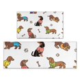 thumbnail image 1 of Dachshund Footprint Bone Kitchen Rugs Sets Of 2,Anti Fatigue Kitchen Mat Rugs Non Slip Washable,Decorative Kitchen Floor Mats for Kitchen,Sink,Laundry,17"x30"+17"x47", 1 of 7