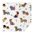 thumbnail image 1 of Dachshund Footprint Bone Square Tablecloth,Waterproof Square Table Cover,Wipeable Spillproof Washable Table Cover for Home Kitchen Party Decor 60"x60"(152x152cm), 1 of 6