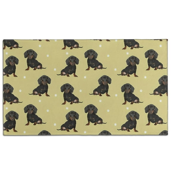 Dachshund Footprint Door Rugs,Washable Non Slip Door Mats Indoor,Decorative Door Mats,Entry Mat Indoor for Entrance,Bedroom,Kitchen,Bathroom,17"x30"
