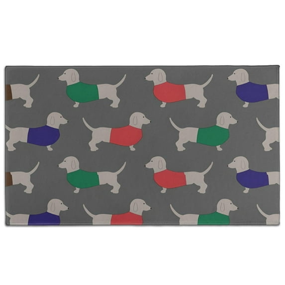 Dachshund Footprint Door Rugs,Washable Non Slip Door Mats Indoor,Decorative Door Mats,Entry Mat Indoor for Entrance,Bedroom,Kitchen,Bathroom,17"x30"