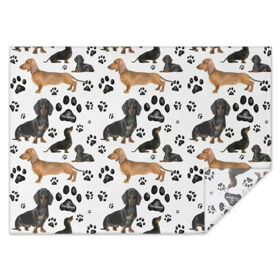 Dachshund Footprint Rectangle Tablecloth 60"x84",Waterproof Polyester Rectangle Table Cloth, Wipeable Spillproof Polyester Tablecloth for Dining, Camping, Indoor and Outdoor