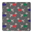 thumbnail image 1 of Dachshund Footprint Square Fitted Tablecloth with Elastic Edge,Square Table Cover,Washable Elastic Table Cover for Home Kitchen Party Decor 36"x36", 1 of 6