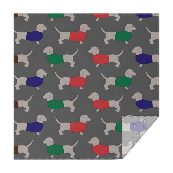 Dachshund Footprint Square Tablecloth,Waterproof Square Table Cover,Wipeable Spillproof Washable Table Cover for Home Kitchen Party Decor 52"x52"(132x132cm)