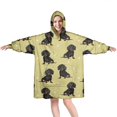 thumbnail image 1 of Dachshund Footprint Wearable Oversized Blanket,Wearable Blanket Hoodie for Adults,Cozy Hooded Blankets with Super Pockets,Super Warm Fuzzy Pullover for Women & Men, 1 of 6
