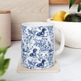 thumbnail image 1 of Dachshund French Toile de Jouy Mug - Blue Toile Coffee Cup for Doxie Mom, Sausage Dog Lover Gifts, Dog Tea Drinkware, 1 of 1