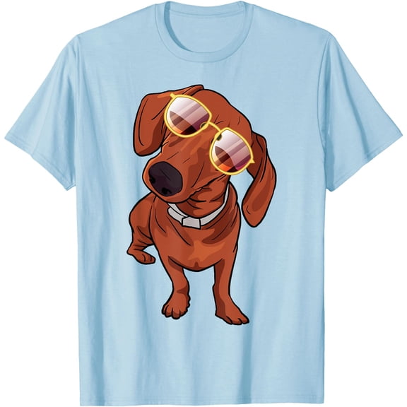 Dachshund Funny for Cute Dog Lovers Unisex T-Shirt for Men Women Kids Toddler,Light Blue Color,Size XL