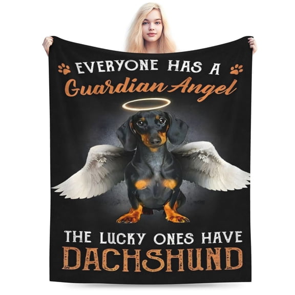 Dachshund Gifts & Decor , Cute Dog Throw Blanket - Soft, Warm, Cozy Fleece for Couch, Sofa, Bed 50x40