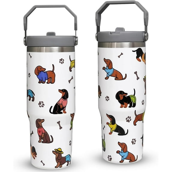 Dachshund Gifts For Dachshund Lovers,Dachshund Gifts For Women,30oz Tumbler With Handle Lid and Straw,Dog Mom Coffee Cup,Dog Owner Gifts