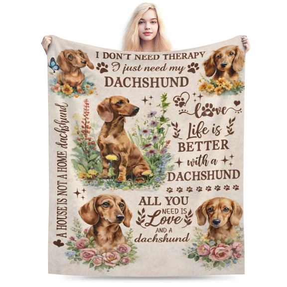 Dachshund Gifts for Women,Dachshund Flannel Blanket Throws for Dog Mom 50x40