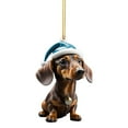 thumbnail image 1 of Dachshund Goat Elk Pig Christmas Ornament - Funny Farm Animal Acrylic Decor for Christmas Tree & Car, Cute Animal Pendant Gift, 1 of 7