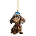 thumbnail image 1 of Dachshund Goat Elk Pig Christmas Ornament - Funny Farm Animal Acrylic Decor for Christmas Tree & Car, Cute Animal Pendant Gift, 1 of 8