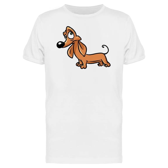 Dachshund Goofy Looking Up T-Shirt Men -Image by Shutterstock, Male Large