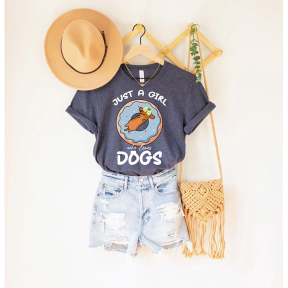 Dachshund Graphic T-Shirt: Just a Girl Who Loves Dogs All Size S-5Xl