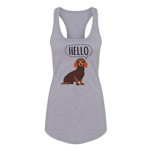 Dachshund Greeting Racerback Tank Women -SPIdeals Designs, Female XX-Large