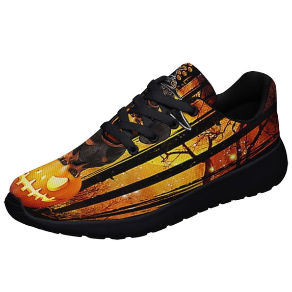 Dachshund Halloween Pumpkin America Shoes Sneakers Black Size 7.5