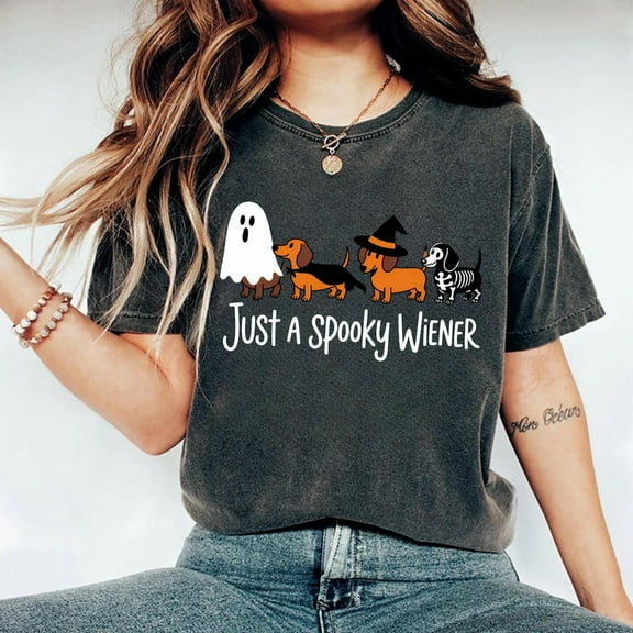 Dachshund Halloween Shirt, Funny Skeleton Halloween dachshund mom Shirt, Ghost Pumpkins Creepy