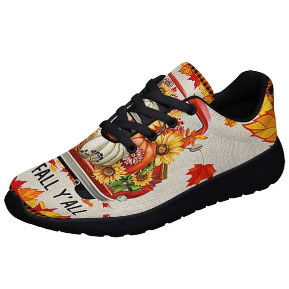 Dachshund Happy Fall Y'all Shoes Sneakers Black Size 3.5
