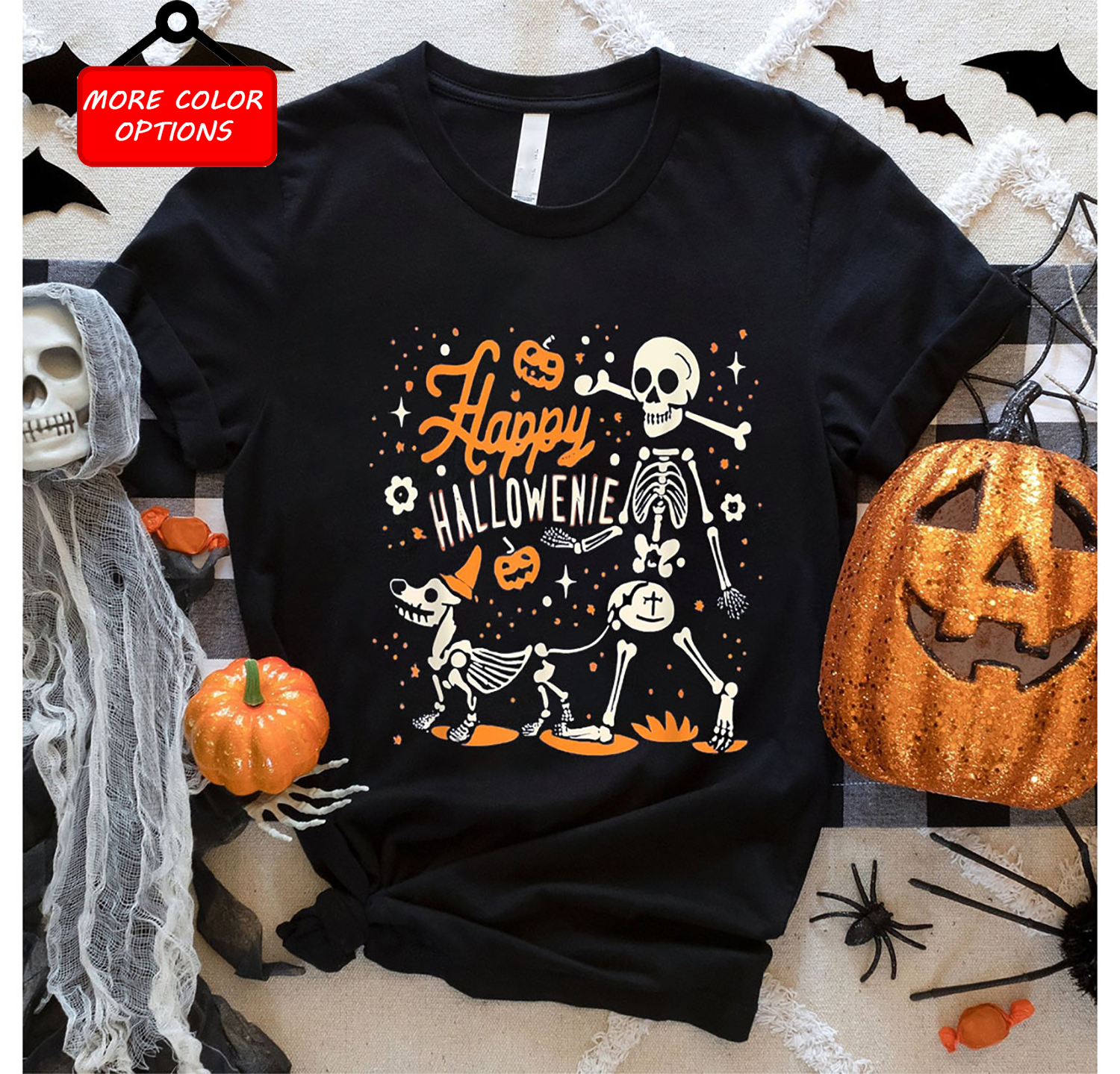Dachshund Happy Halloweenie Cute Dog Halloween Graphics TShirt Tshirt