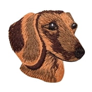 Dachshund Head - Dog - Pets - Doxie - Iron on Embroidered Patch Applique