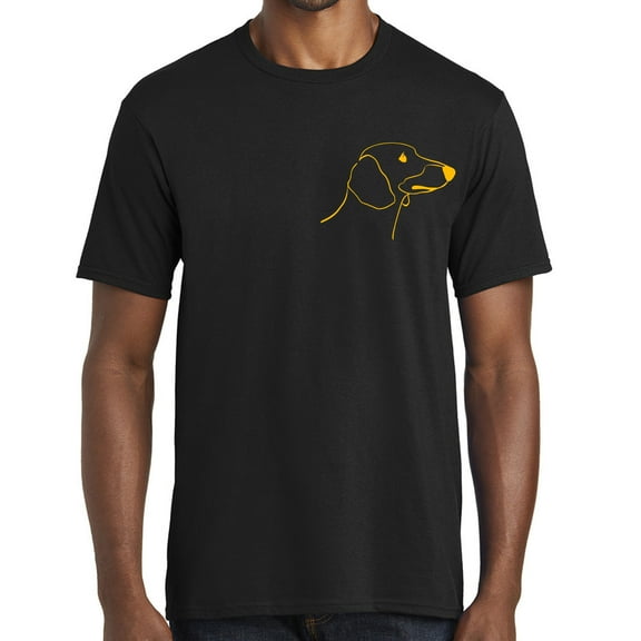 Dachshund Head Logo Graphic Design Men's Big Size Fan Favorite Crew Neck Tee Shirt - Jet Black 5XL