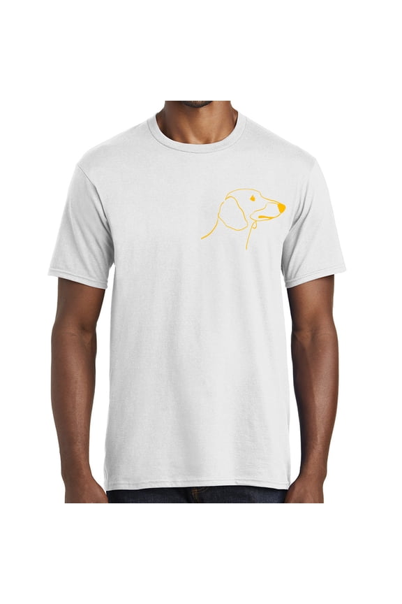 Dachshund Head Logo Graphic Design Men's Big Size Fan Favorite Crew Neck Tee Shirt - White XL