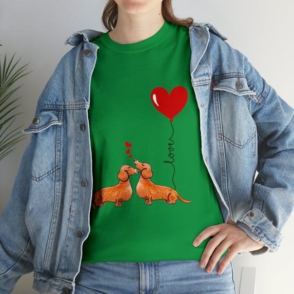 Dachshund Heart Baloon TShirt T-Shirt