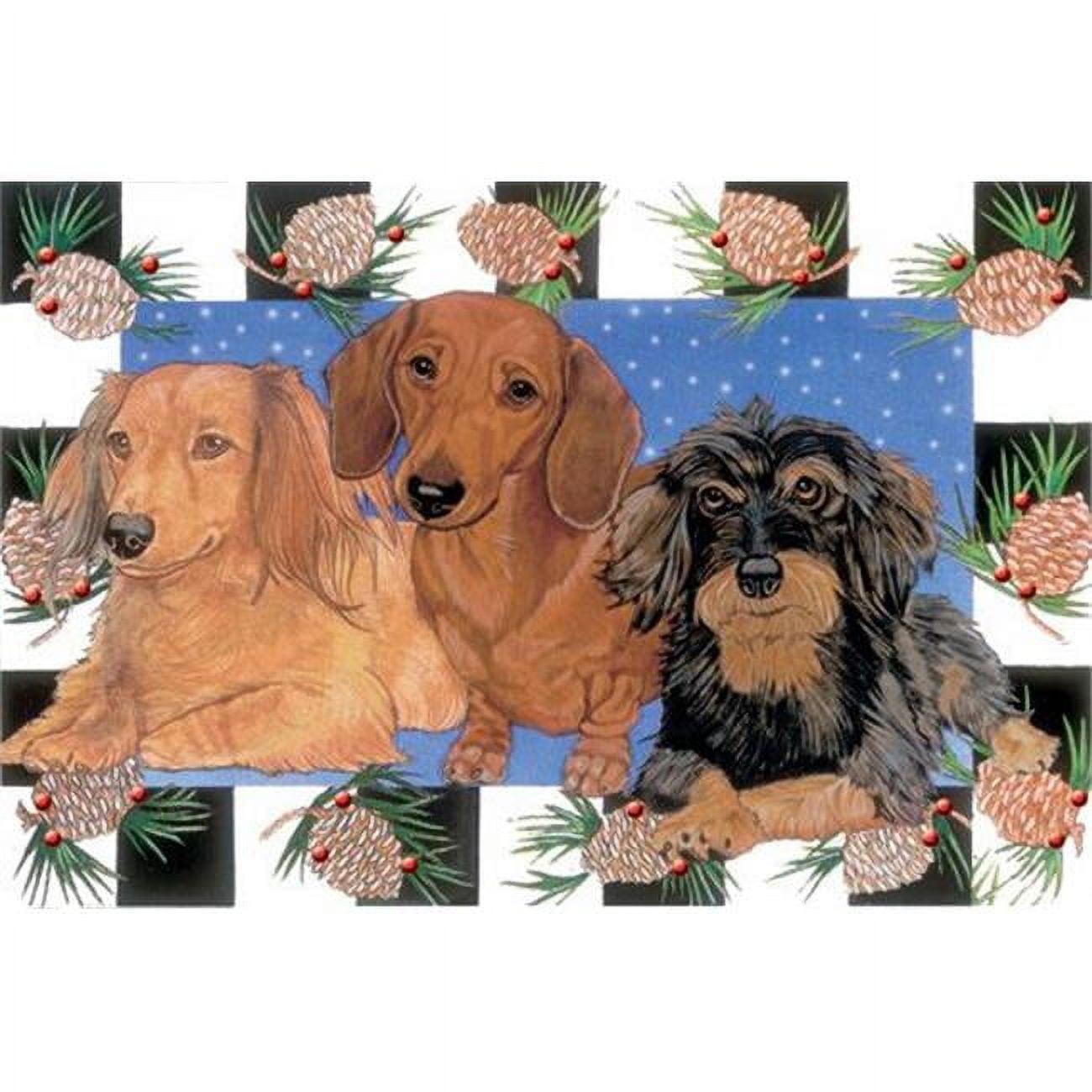 Punch Studio Christmas Dachshund Pocket Notepad – 3x4 Inches, 75 Sheets, Magnetic Closure