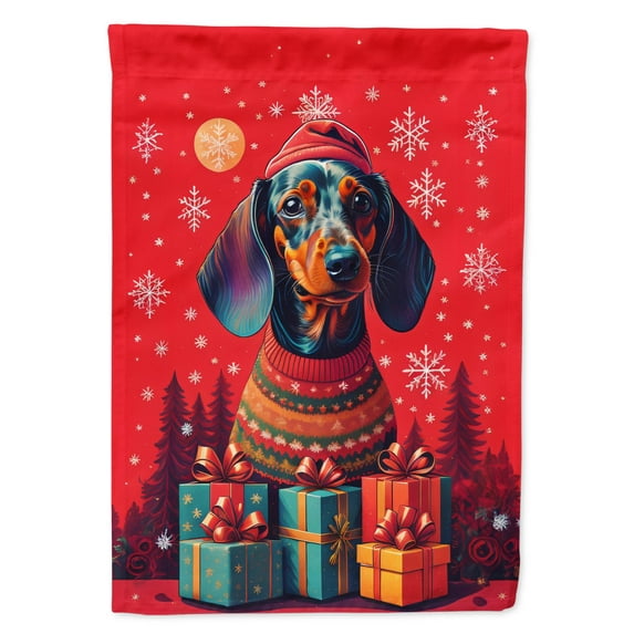 Dachshund Holiday Christmas Garden Flag 11.25 in x 15.5 in