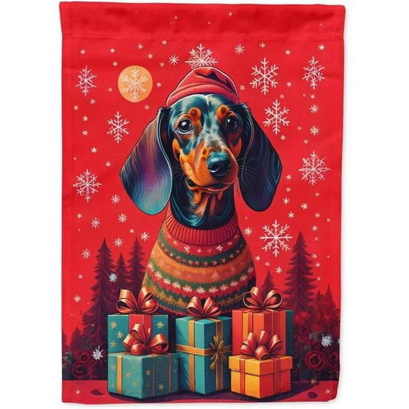 Dachshund Holiday Christmas House Flag 28 in x 40 in