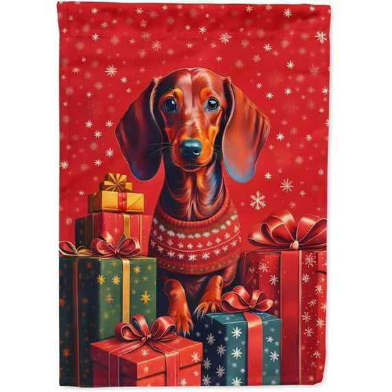 Dachshund Holiday Christmas House Flag