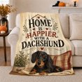 thumbnail image 1 of Dachshund Home Blessing Christmas, Festive Pet Portrait Pattern, Warm Flannel Blanket for Living Room and Reading Nook, Dog Lovers Encouragement Gift, Pet Lover Home Decor, 1 of 9