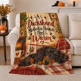 thumbnail image 1 of Dachshund Home Companion, Cozy Pet Portrait Pattern, Warm Flannel Blanket for Living Room and Reading Nook with Detailed Artwork, Dog Lovers Thanksgiving Gift, Pet Lover Home Decor, 1 of 9