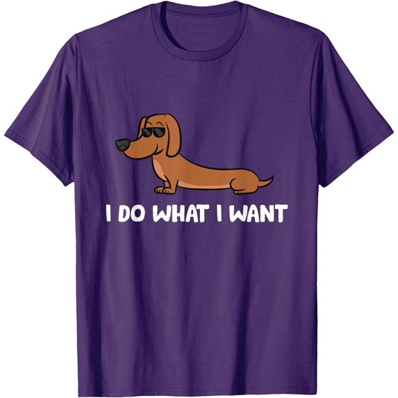 Dachshund I Do What I Want Cool Dachshund Unisex T-Shirt for Men Women Kids Toddler,Purple Color,Size YXL