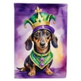 thumbnail image 1 of Dachshund King of Mardi Gras House Flag 28 in x 40 in, 1 of 7