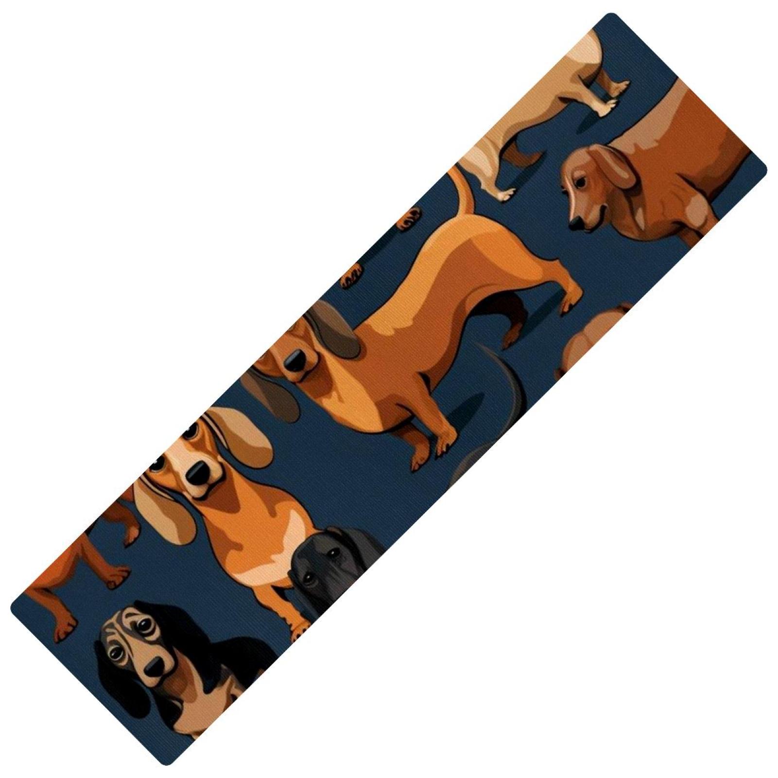 Dachshund Kitchen Runners Rectangular, 15.7"x59", Washable, Absorbent Kitchen Rugs Rubber Mats