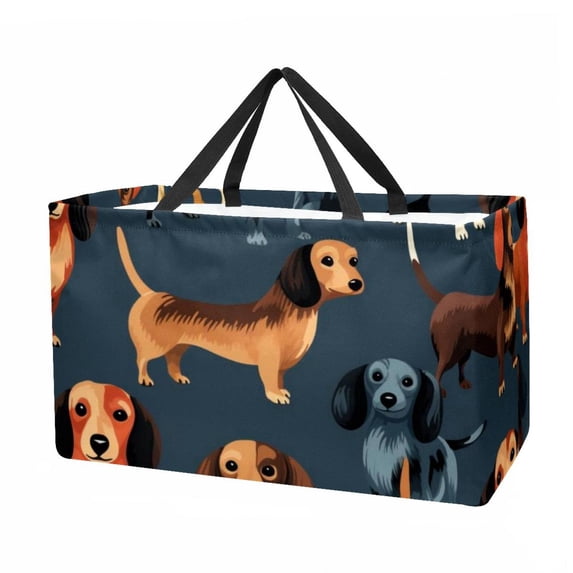 Dachshund Large Capacity Foldable Oxford Cloth Decorative Box - Reusable Picnic Basket, Shopping Basket, and Storage Basket