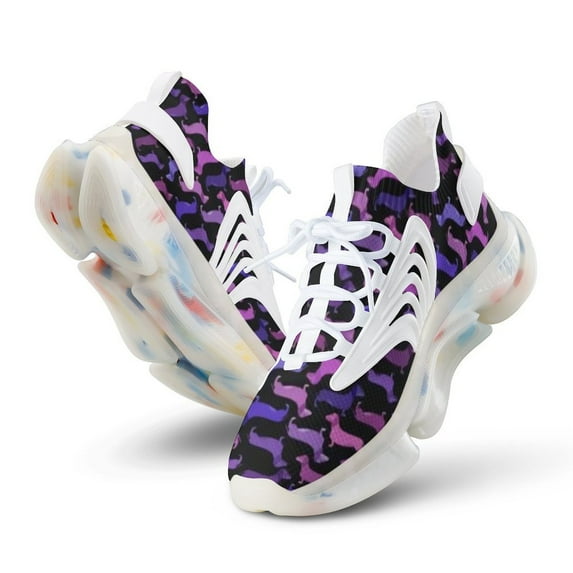 Dachshund, Lavender, Rose And Fuchsia Walking Shoes for Men Woman Lightweight Tennis Fashion Elastic Sports Shoes Cushion Basketball Shoes