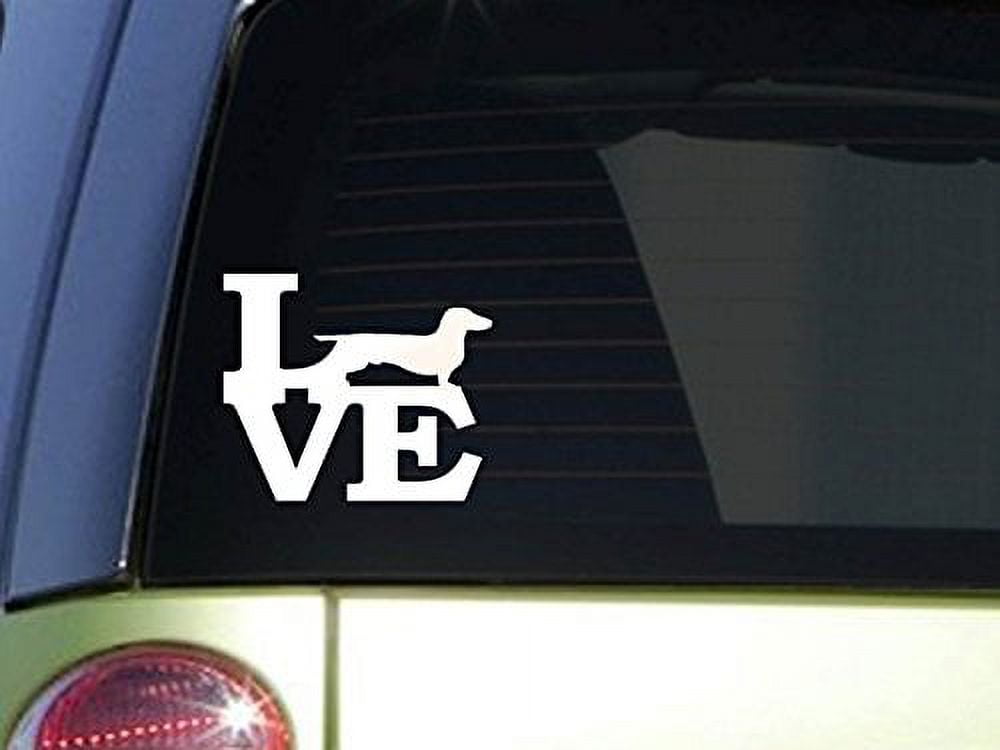 Dachshund Love 6" STICKER *F159* DECAL weiner dog bed chew toy dogfood