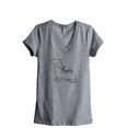thumbnail image 1 of Dachshund Love Signature Women's Fashion Relaxed V-Neck T-Shirt Tee Heather Grey Medium, 1 of 3
