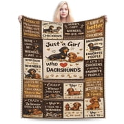 Dachshund Lover Blanket Gift Throw Blanket Cute Wiener Dog Pattern Blanket Cozy Soft Home Decor Gift for Dachshund Lovers 50x40