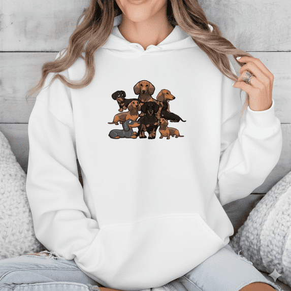 Dachshund Lover Life Funny Holiday Pet Message Cute Wiener Dog Hoodie Shirt, up to size 5XL