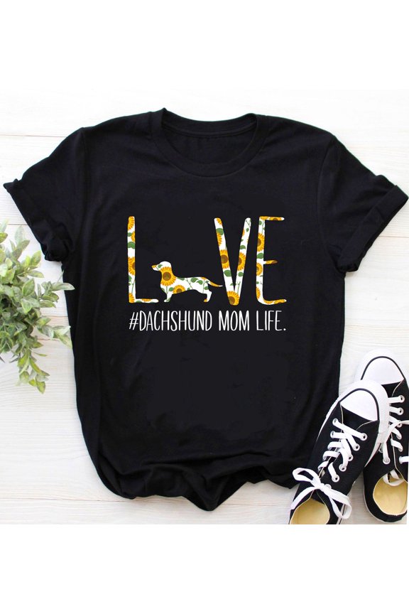 Dachshund Lover Shirt | Dachshund Pride T-Shirt | Dog Lover Tee | Dog Mom Shirt | Dog Dad Shirt | Sunflower Dachshund Mom Life Shirt