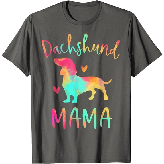Dachshund Mama Colorful Doxie Gifts Dog Mom Unisex T-Shirt for Men Women Kids,Charcoal Color,Size 3T