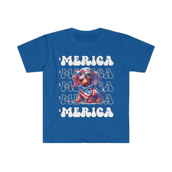 Dachshund 'Merica Patriotic T-Shirt Cute Doxie 4th of July Weiner Dog Shirt