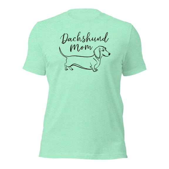 Dachshund Mom T-Shirt, Cute Dog Lover Gift,Stylish Pet Owner (Heather Mint, XL)