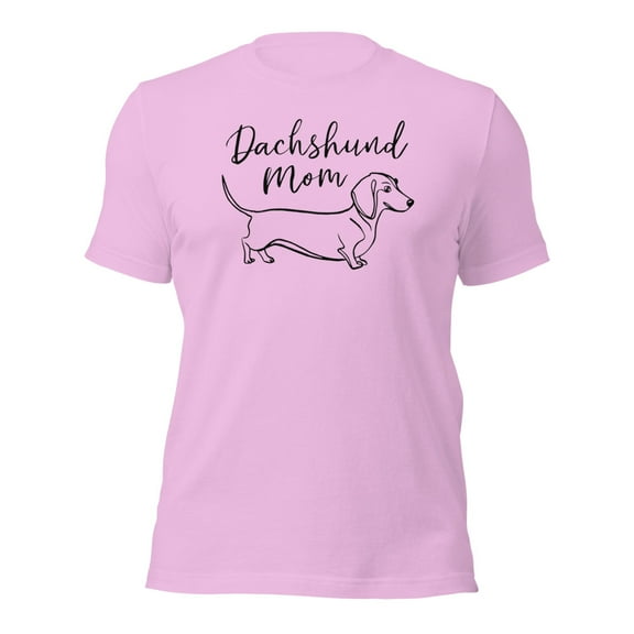 Dachshund Mom T-Shirt, Cute Dog Lover Gift,Stylish Pet Owner (Lilac, XL)