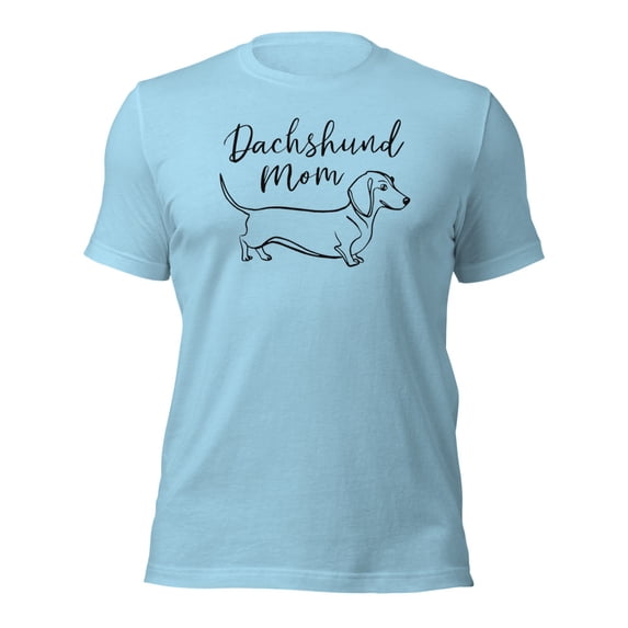 Dachshund Mom T-Shirt, Cute Dog Lover Gift,Stylish Pet Owner (Ocean Blue, L)