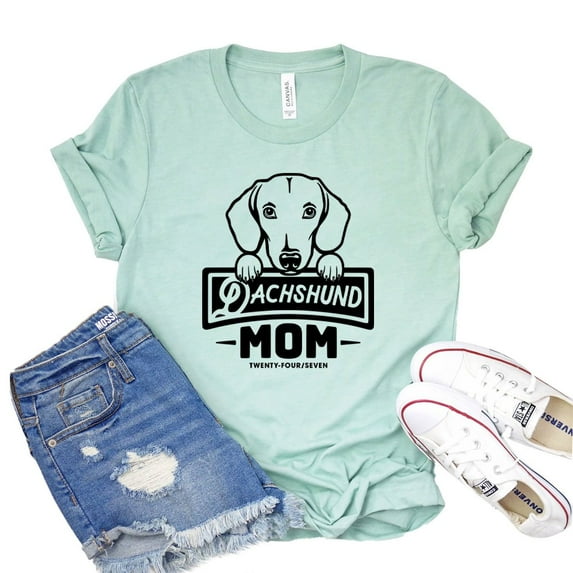 Dachshund Mom T-shirt Women's Animal Shirt Doxie Mama Tee Weiner Dog Gift Sausage Doggy Tshirt Paw Rescue Shirts
