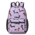 thumbnail image 1 of Dachshund Party and Gift Purple 17" School Backpacks for Teens,Waterproof Oxford Fabric,S-Shape Padded Straps for School,Travel,Hiking,Camping, 1 of 6
